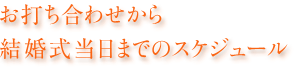 お打ち合わせから結婚式当日までのスケジュール